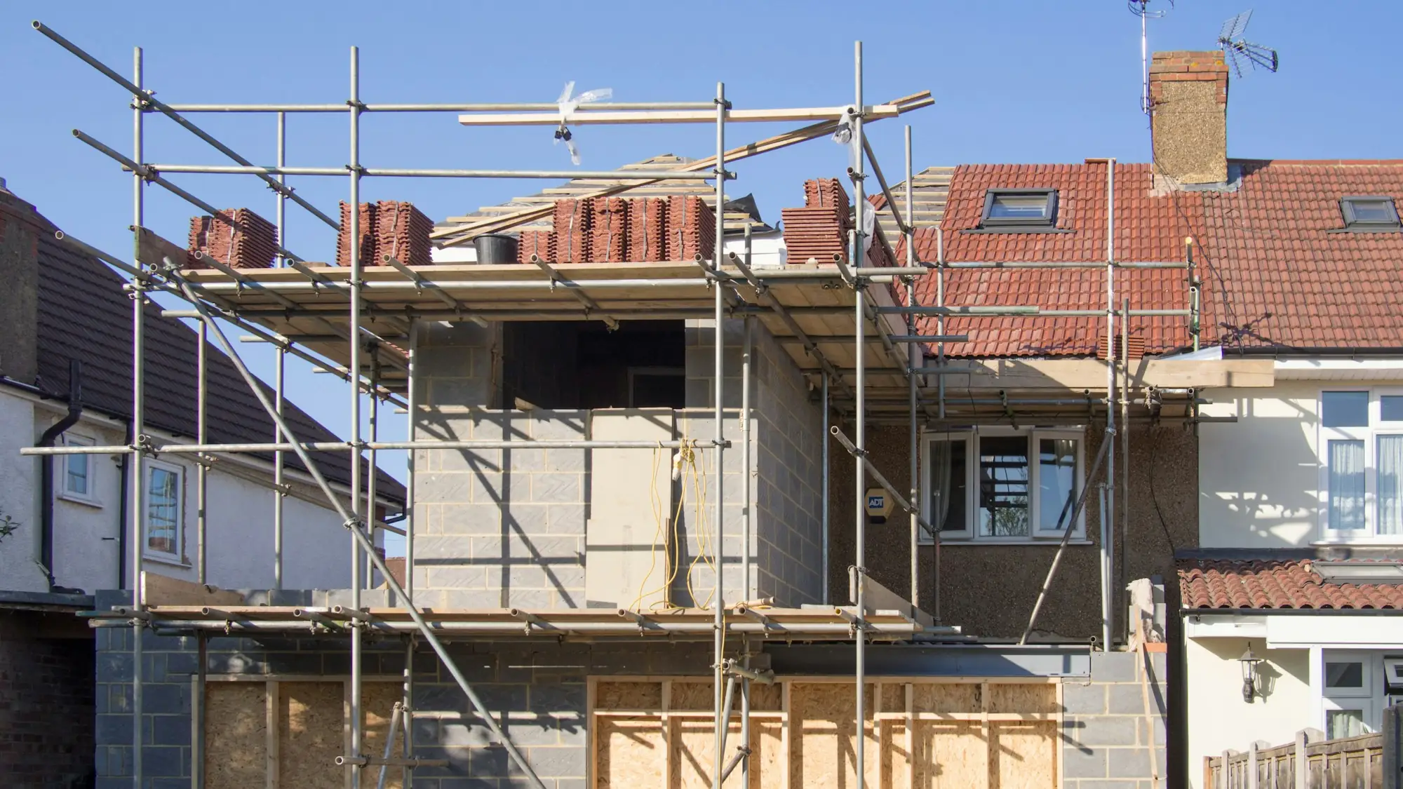 Second story addition under construction (placeholder photo)